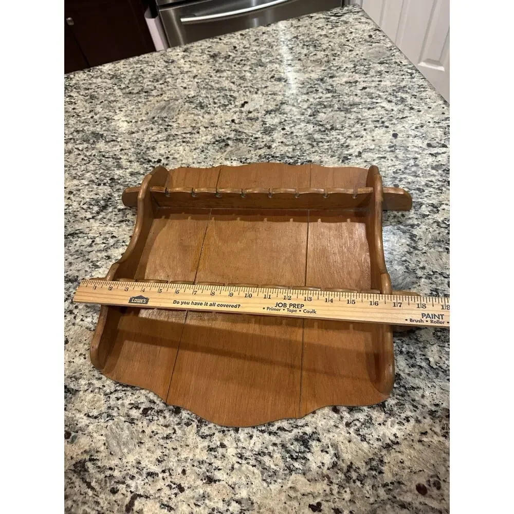 Vintage Wooden Spoon Rack -8 Slots – Wall‑Mounted Display Holder